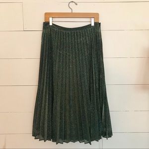 Topshop Green A-Line Skirt